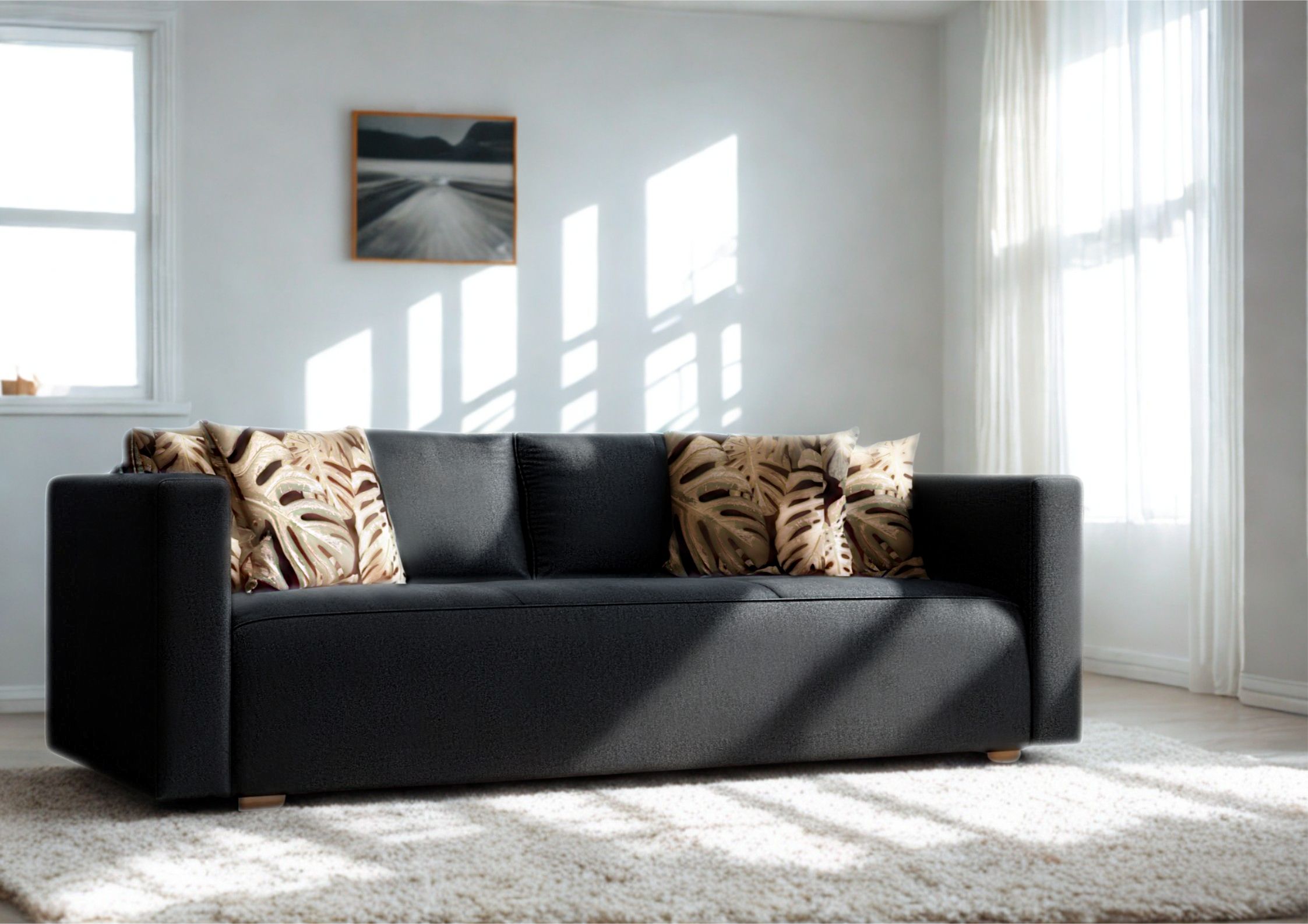 grafitowa klasyczna sofa rozkładana balaton od allmeblo